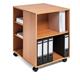Durable 6 Shelve Office Filing Storage Trolley on Wheels - 75cm Beech