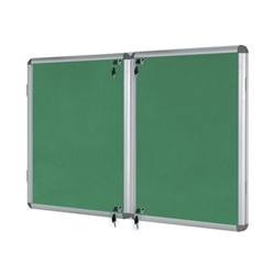 Bi-Office Enclore Display Case Green Felt Acrylic Aluminium Frame 40xA4 VT750102150