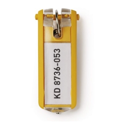 Durable Key Clips Organisational Label Hooks - 6 Pack - Yellow