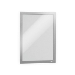 Durable DURAFRAME Self Adhesive Magnetic Signage Frame - A4 Silver
