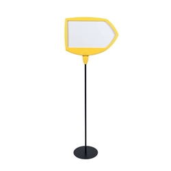 Bi-Office Yellow Arrow Floor Sign Magnetic Drywipe Surface SIG01010909