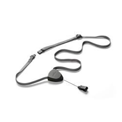 Durable FLEX Adjustable Badge Reel and Soft Breakaway Lanyard - 10 Pack - Black