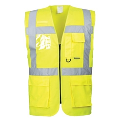 Portwest Berlin Hi Vis Executive Vest XL Yellow (Pack of 10)