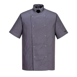 Portwest Cumbria Chefs Jacket S/S 2XL Slate Gry
