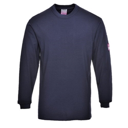 Portwest Flame Resistant Anti-Static Long Sleeve T-Shirt L Navy