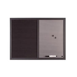 Bi-Office Black Shadow Fabric Silver Finish Board Black Frame 60x45cm MX04232169