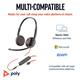 Poly Blackwire 3225 Stereo UC 3.5mm + USB-C/A Headset 8X229AA