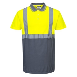 Portwest Hi Vis Contrast Polo Shirt S/S XL Yellow/Gry