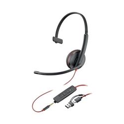 Poly Blackwire 3215 Monaural UC 3.5mm + USB-C/A Headset 8X227AA