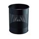 Durable Round Metal Perforated Waste Bin - Scratch Resistant Steel - 15L Black