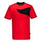 Portwest PW2 Cotton Comfort T-Shirt S/S M Red/Blk