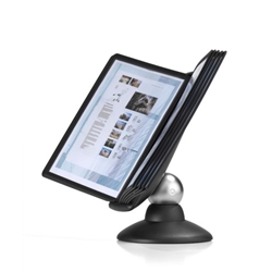 Durable SHERPA MOTION 360 Degree Desk Display Panel Stand - 10 Panels - A4 Black