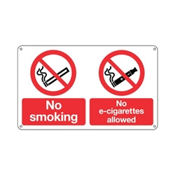 Signs and Labels No Smoking and No E-Cigarettes Sign Self Adhesive 150x300mm EL005KSAV