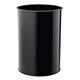 Durable Metal Round Waste Bin - Scratch Resistant Steel - 30L - Black