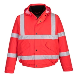 Portwest Hi Vis Winter Bomber Jacket M Red