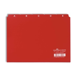Durable 5 Part Alphabetical A-Z Reinforced Index Dividers - A5 Landscape - Red