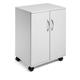 Durable 2 Door Office Filing Storage Trolley on Wheels - 75cm Grey