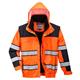 Portwest Hi Vis 3-in-1 Contrast Winter Bomber Jacket XL Orange/Blk