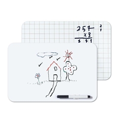 Bi-Office Frameless Non-Magnetic Whiteboard Plain/Grid Surface A4 Marker + clip MB8034397R