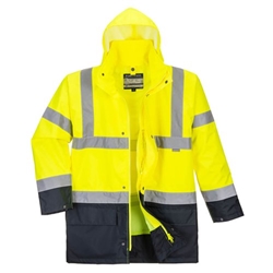 Portwest Hi Vis 5-in-1 Contrast Essential Jacket XL Yellow/Blk