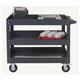Tray Trolley; 3 Deep Trays; Swivel (x2 Braked)Castors; Steel; 250kg; Grey