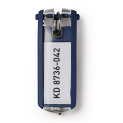 Durable Key Clips Organisational Label Hooks - 6 Pack - Dark Blue