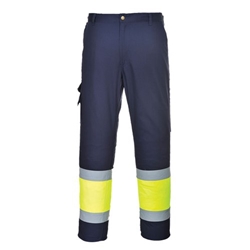 Portwest Hi Vis Contrast Class 1 Service Trousers L Yellow/Navy