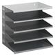 Durable 5 Compartment Labelled Metal Document Filing Letter Tray - A4 Grey