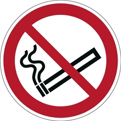 Durable Adhesive ISO 'No Smoking' Prohibition Sign Safety Floor Sticker - 43cm
