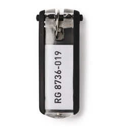 Durable Key Clips Organisational Label Hooks - 6 Pack - Black