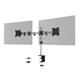 Durable SELECT Monitor Mount Desk Clamp for 2 Screens - 13 - 27in - Gloss Silver