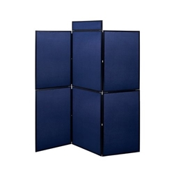 Bi-Office Showboard 6 Panel+Header Boards Blue Nylon 180x90cm DSP33266