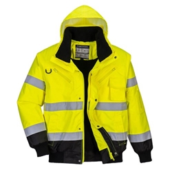 Portwest Hi Vis 3-in-1 Contrast Bomber Jacket 3XL Yellow/Blk