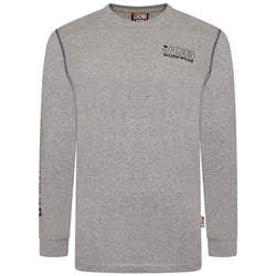 JCB Workwear Banner Long Sleeve Tshirt Grey 3XL JCBBT/G-X3L