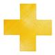 Durable Heavy Duty Adhesive Floor Marking Cross Shape - 10 Pack - Yellow