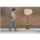 Bi-Office Yellow Arrow Floor Sign Magnetic Drywipe Surface SIG01010909