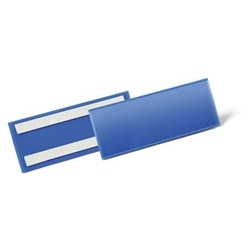 Durable Adhesive Ticket Holder Document Pockets - 50 Pack - 210 x 74mm - Blue