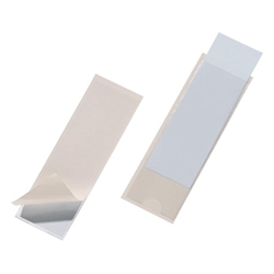 Durable POCKETFIX Self-Adhesive Clear Label Sleeve Pockets - 10 Pack - 125x40mm