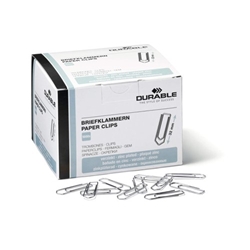 Durable Zinc Plated Strong Metal Paper Clips - 1000 Pack - 32mm Silver
