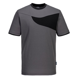 Portwest PW2 Cotton Comfort T-Shirt S/S M Zoom Gry/Blk