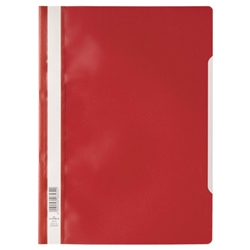 Durable Clear View Project Folder Document Report File - 25 Pack - A4 Red
