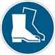 Durable Adhesive ISO 'Use Foot Protection' Sign Safety Floor Sticker - 43cm