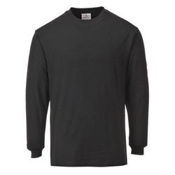 Portwest Flame Resistant Anti-Static Long Sleeve T-Shirt 3XL Blk
