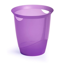 Durable TREND Plastic Waste Recycling Bin - 16 Litre - Transparent Purple