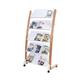 Alba Mobile Wide Literature Display 5x3 Compartments A4 Natural Frame White Compartments DD5GMW BC