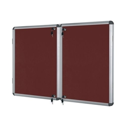 Bi-Office Enclore Display Case Burgundy Felt Acrylic Aluminium Frame 40xA4 VT750106150