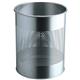 Durable Round Metal Perforated Waste Bin - Scratch Resistant Steel - 15L Silver