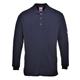 Portwest Flame Resistant Anti-Static Long Sleeve Polo Shirt L Navy