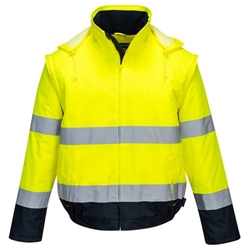 Portwest Hi Vis 2-in-1 Contrast Essential Lite Bomber Jacket M Yellow/Navy