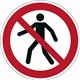 Durable Adhesive ISO 'Pedestrians Prohibited' Sign Safety Floor Sticker - 43cm